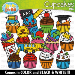 Back To School Cupcakes Clipart Set {Zip-A-Dee-Doo-Dah Designs}