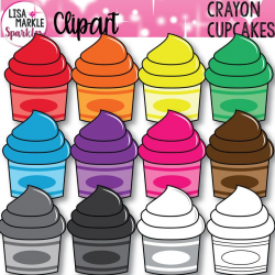 Cupcake Clipart, Crayon Cupcake Clipart, School Clipart
