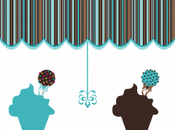 2 Cupcakes with Canopy Free Digital Download Scrapbook blue and ...