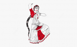 Dancer Clipart Cultural Program - Drawing Of Indian Dance ...