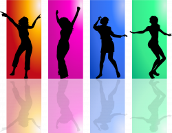 Colorful Dancing Women Silhouette by @GDJ, Pixabay., on @openclipart ...