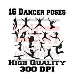 16 silhouette dance girl pose clipart, silhouette girl poses ...