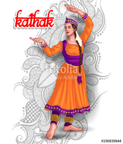 illustration of Indian kathak dance form