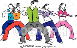 Clip Art Vector - Group of dancers fitness illustrati. Stock ...