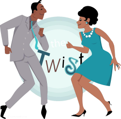 Twist Royalty-free Dance Clip art - Cartoon dancing men and women ...