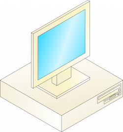 Clipart - Desktop computer with monitor on top
