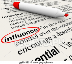 Stock Illustration - Influence word circled dictionary ...