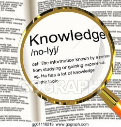 Drawing - Knowledge definition magnifier showing information ...