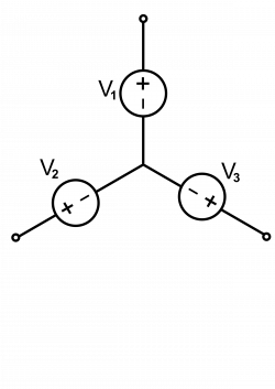 Clipart - A Three-phase electric power source connected in Y formation