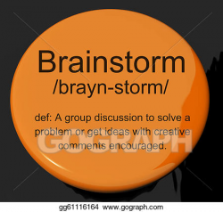 Stock Illustration - Brainstorm definition button shows ...