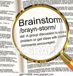 Stock Illustration - Brainstorm definition magnifier shows ...