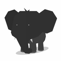 Clipart - Elephant Minimal flat design Animal