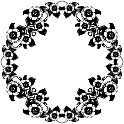 OnlineLabels Clip Art - Vintage Black And White Floral Design