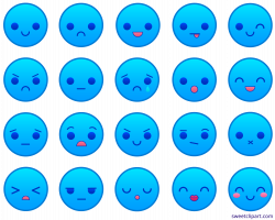 Blue Emoticons Clipart - Sweet Clip Art