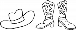Cowboy Clipart Black And White - clipart