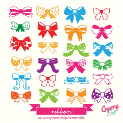 The cute ribbon digital clip art are perfect for your ...