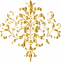 Clipart - Golden Damask Design No Background