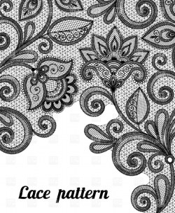 Floral black lace pattern Vector Image – Vector illustration ...