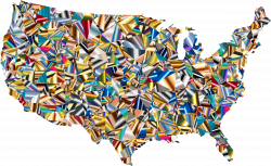 Clipart - Psychedelic Low Poly America USA Map