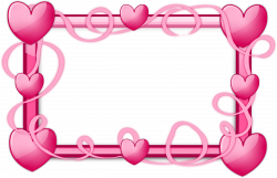Clipart - Pink Hearts Frame
