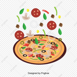 Cartoon Hand Painted Abstract Pizza Design, Pizza Clipart ...