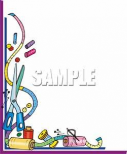 Clip Art Sewing Border | Measuring Tape and Assorted Sewing ...