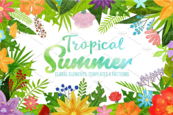 Tropical Summer - clipart collection #pre#set#wreaths ...