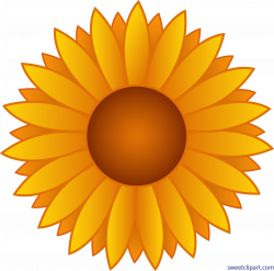 Flowers Yellow Sunflower 1 Clip Art - Sweet Clip Art