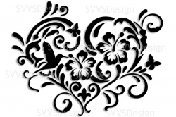 SVG and PNG cutting files, Floral Design, Clipart, Vector, SVG, PNG, Heart,  Elements (sv)