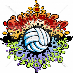 Fun Volleyball Design Graphic Image with colorful graphic ...