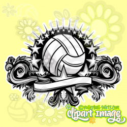 Volleyball Star Design - Unique Volleyball Clipart Library