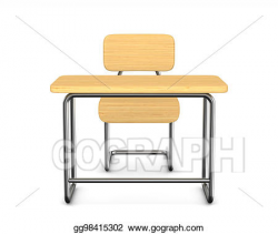 Stock Illustration - School desk and chair on white ...