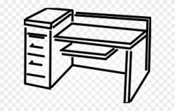Desk Clipart Office Desk - Office Desk Clipart Black And ...