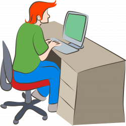 Clipart - Man Using Computer