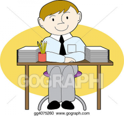 Stock Illustration - Man at a neat desk. Clipart gg4075260 ...