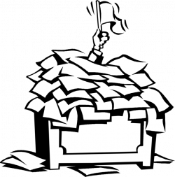 Entrepreneur Swamped by Paperwork - Vector Image