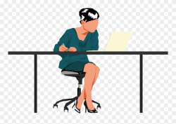 Big Image - Person Sitting At Desk Png Clipart (#1490939 ...