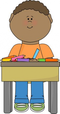 boy sitting at school desk clipart | Classroom Bulletin ...