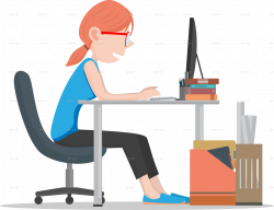 28+ Collection of Office Worker At Desk Clipart | High quality, free ...