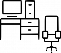 Computer Table Chair Living Room Office Furniture Svg Png Icon Free ...
