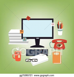 EPS Illustration - Secretary desk. Vector Clipart gg75365721 ...