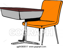 Clip Art Vector - School desk. Stock EPS gg64383017 - GoGraph