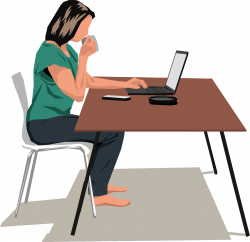 Clipart - Woman Sitting At Table