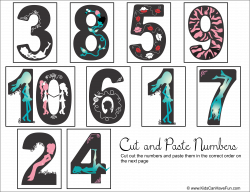 Cut and Paste Girly Numbers into the correct sequence http://www ...