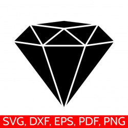 Diamond SVG File, Diamond Clipart, Diamond DXF, Diamond Silhouette, Diamond  Cricut, Engagement SVG Files, Diamonds Clip art, Black Diamond