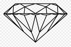 Dimond Drawing Stone - Diamond Outline Png Clipart (#4500813 ...