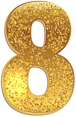 Number Eight Gold Shining PNG Clip Art Image | Gallery Yopriceville ...