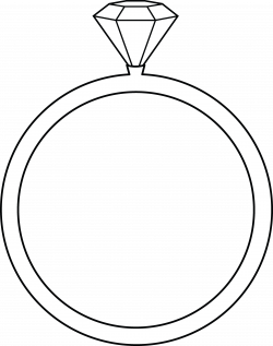 Diamond Ring Line Art - Free Clip Art