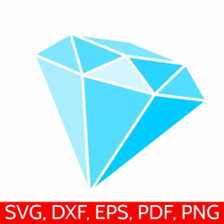 Blue Diamond SVG file, Diamond Clipart, Diamonds Printable PDF, Diamond SVG  files for Cricut and Silhouette, Engagement svg files