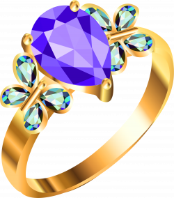 Gold Ring With Blue And Purple Diamonds PNG Image - PurePNG | Free ...